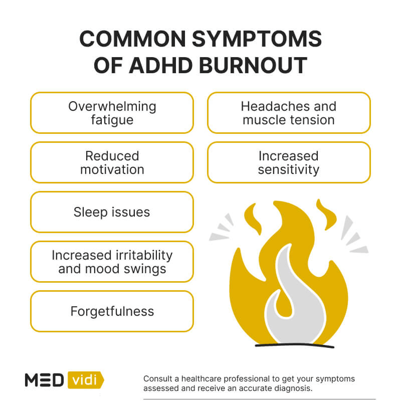 Common symptoms of ADHD burnout